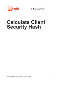 Calculate Client Security Hash - Exercise Hints