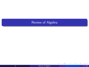 review of algebra