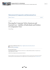 1994 Piercing the Corporate Veil in American and German Law