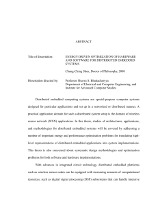 Energy driven Optimization of Hardware and Software for Distributed Embedded Systems