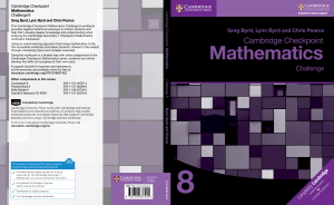 Cambridge Checkpoint Mathematics Challenge 8 Workbook