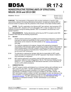 DSA IR 17-2 Non-Destructive Testing of Welds