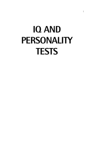IQ and Personality Tests Assess Your Creativity, Aptitude and Intelligence by Philip Carter