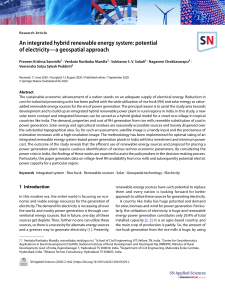 Renewable Energy System: Rice Husk & Solar Potential in India