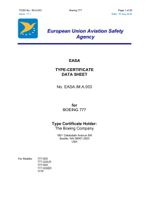 TCDS EASA IM A 003 B777  Iss 17 1 2022-08-16