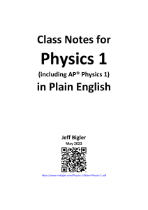 Physics 1 Study Notes