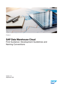 SAP Data Warehouse Cloud - First Guidance  Development Guidelines and Naming Conventions