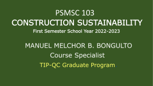 Construction Sustainability Course Material