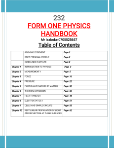 FORM 1 PHYSICS SIMPLIFIED