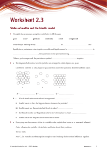 worksheet 2.3 IGCSE Chem