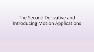 2.2a The Second Derivative and Introducing Motion Applications (Part 1)