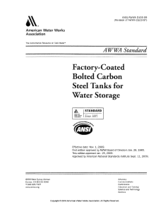 AWWA Standard: Bolted Carbon Steel Tanks for Water Storage