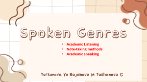 spoken genres in EAP class