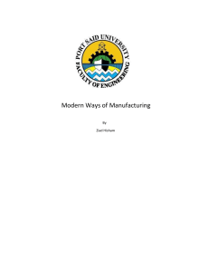 Modern Ways of Manufacturing