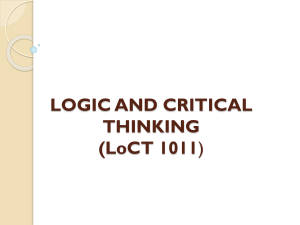 Logic and Critical Thinking PPT 2o22 C-5