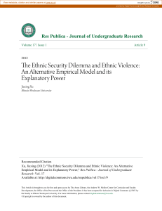 Ethnic Security Dilemma & Violence: An Empirical Model