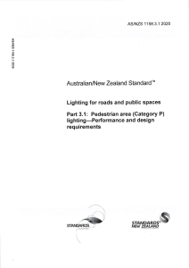 1158.3.1.2020 Pedestrian area (Category P) lighting - Performance and design requirements