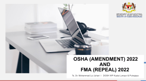 OSHA Amendment 2022