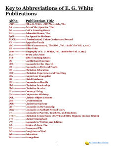 Key to Abbreviations of E. G. White Publications