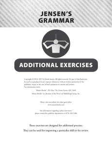 Resources - Jensens Grammar (Additional Exercises)