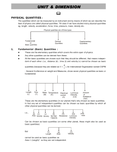 unit and dimension theory