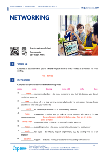 Business English: Networking Skills Worksheet (B2-C1)