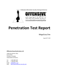 Penetration Testing Report 