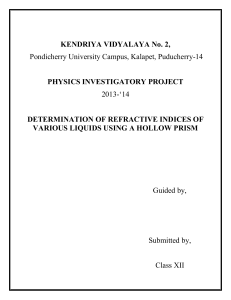 DETERMINATION OF REFRACTIVE INDICES OF V