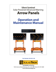 Solar Arrow Panel Operation & Maintenance Manual