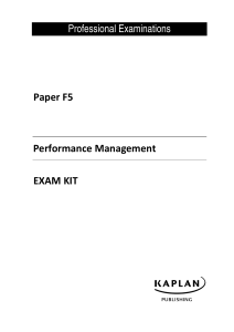 Professional Examinations Paper F5 Perfo