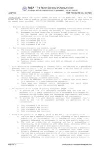 ReSA B45 AUD First PB Exam - Questions, Answers   Solutions