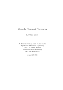 Molecular transport phenonema Chapter 1