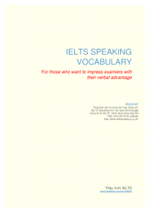 IELTS SPEAKING VOCABULARY