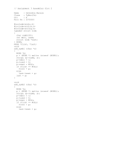 Assembler Assignment: Symbol Table Management in C