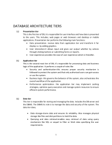 DATABASE ARCHITECTURE TIERS
