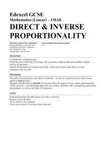 Direct & Inverse Proportionality GCSE Math Exam