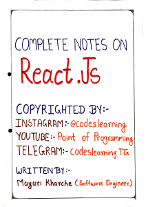 React JS Notes