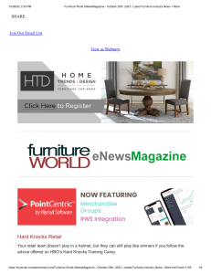 Furniture World eNewsMagazine - October 25th, 2023 - Latest Furniture Industry News + More