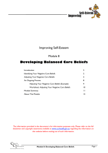 Improving Self-Esteem - 08 - Developing Balanced Core Beliefs