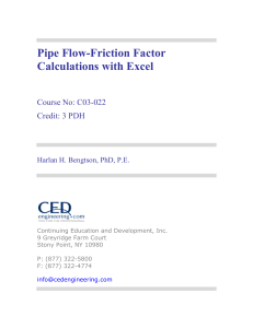 Pipe Flow-Friction Factor Calculations with Excel