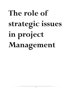 role of strategic issues in project Management