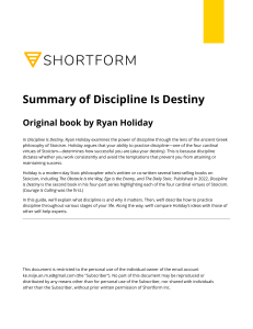 Shortform Summary - Discipline Is Destiny