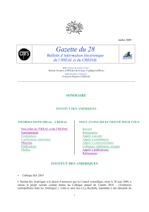 Publication Diasporas du Nouveau Monde Gazette 09-07-09