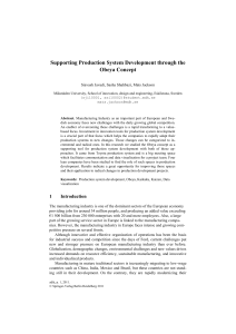 Supporting Production System Development through the Obeya Concept