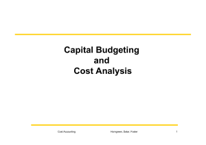 Budgeting and Costs