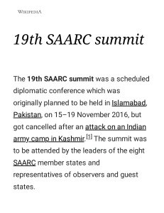 19th SAARC summit - Wikipedia