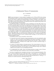 A Mathematical Theory of Communication%22 (1948) - Claude Shannon-
