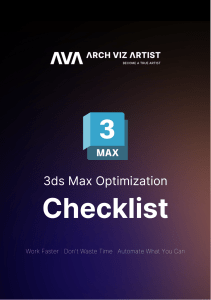 3dsMax Optimization Checklist