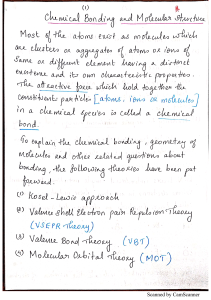 Chemical Bonding & Molecular Structure Notes