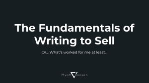 The Fundamentals of Writing to Sell Course Slides